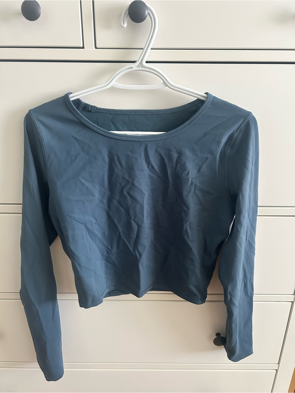 Lululemon Long Sleeve Crop Top in Slate Blue